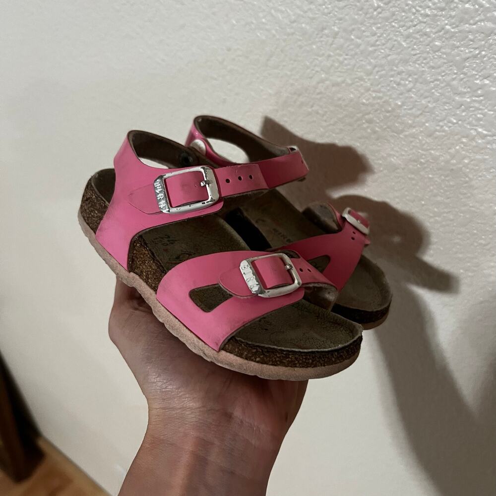 Birkenstock Rio sandals in bubblegum pink and white sole 24 / C6